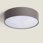 Bright Choice Plafonnier LED Rond Textile Gris | 500mm - Convient pour 3x E27 – Max 40W